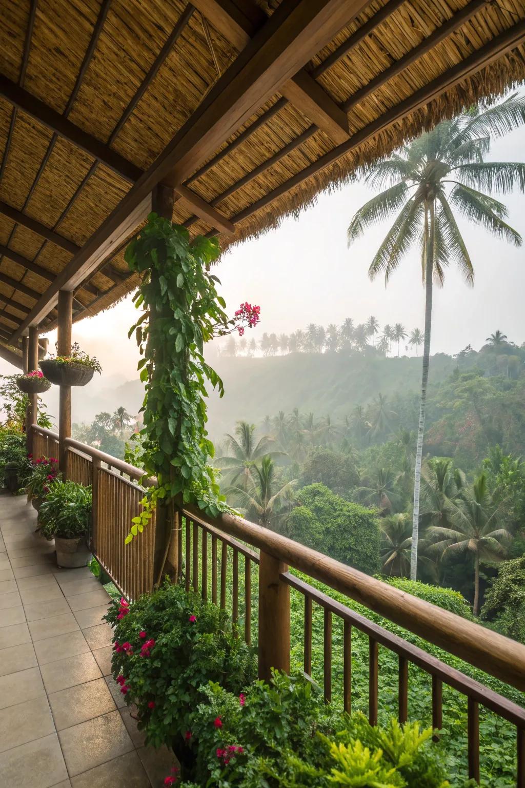 Bamboo roofs offer sustainable style.