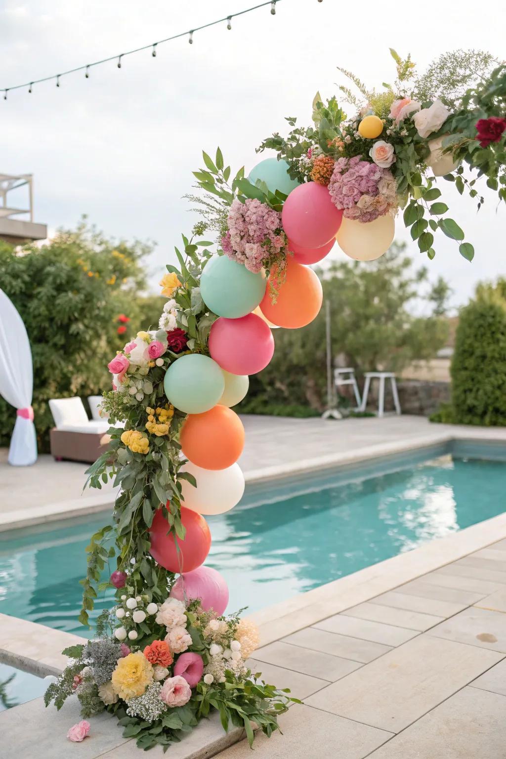 Floral balloons blend natural beauty with festive flair.