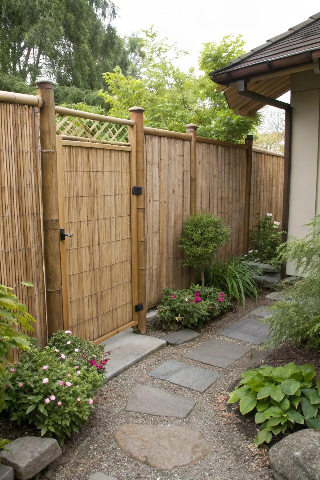 A private bamboo gate design perfect for intimate spaces.