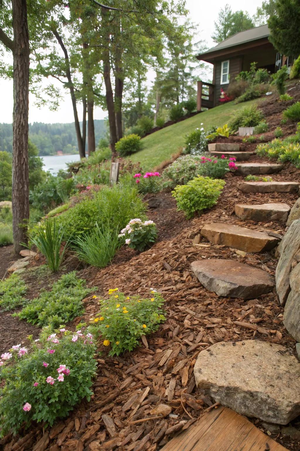 Protect your slopes with a natural bark layer.