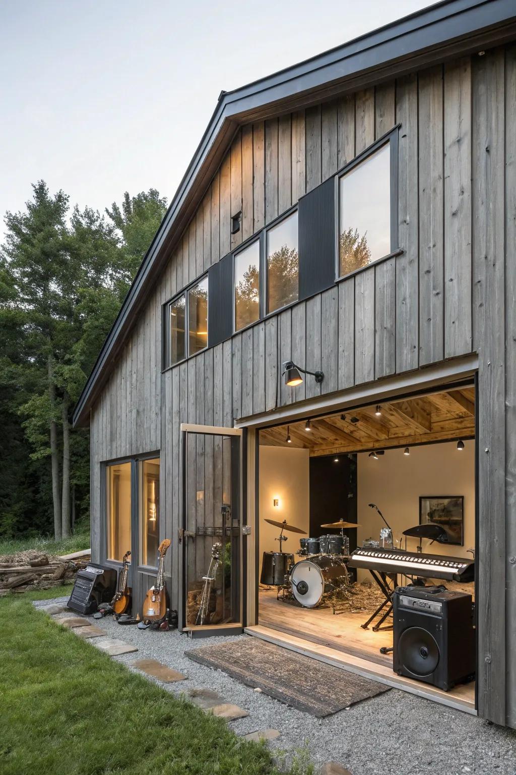 A music studio addition for perfect sound quality.