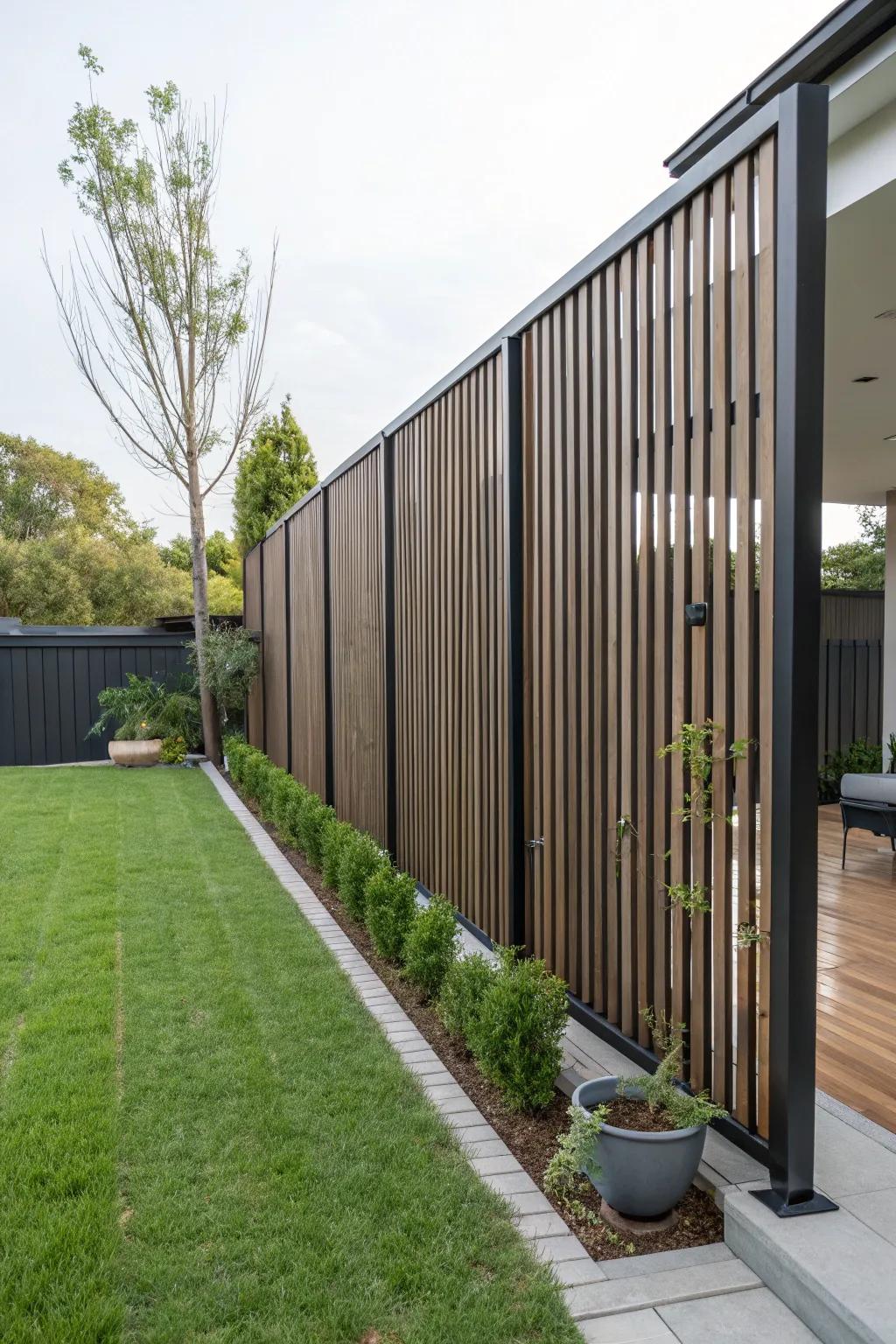 Slat fences offer a sleek and modern design.