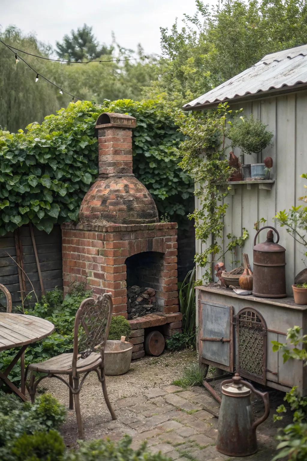 Rustic brick smoker offering a DIY challenge with delicious rewards.