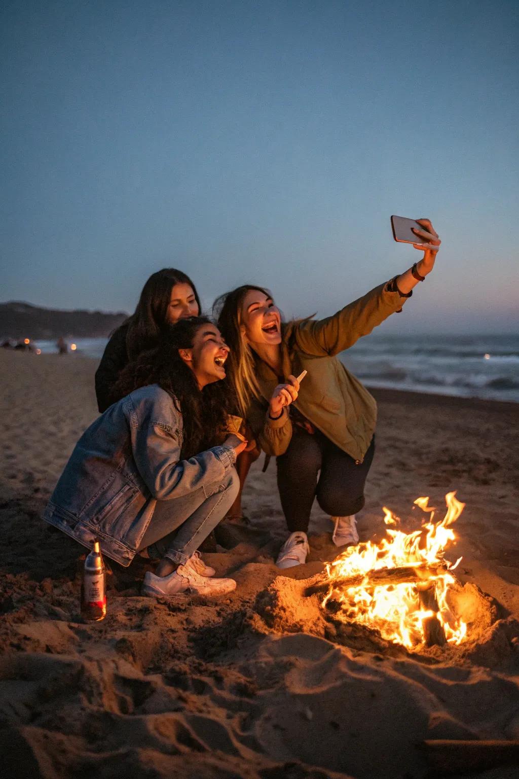Capturing memories makes the bonfire experience last a lifetime.