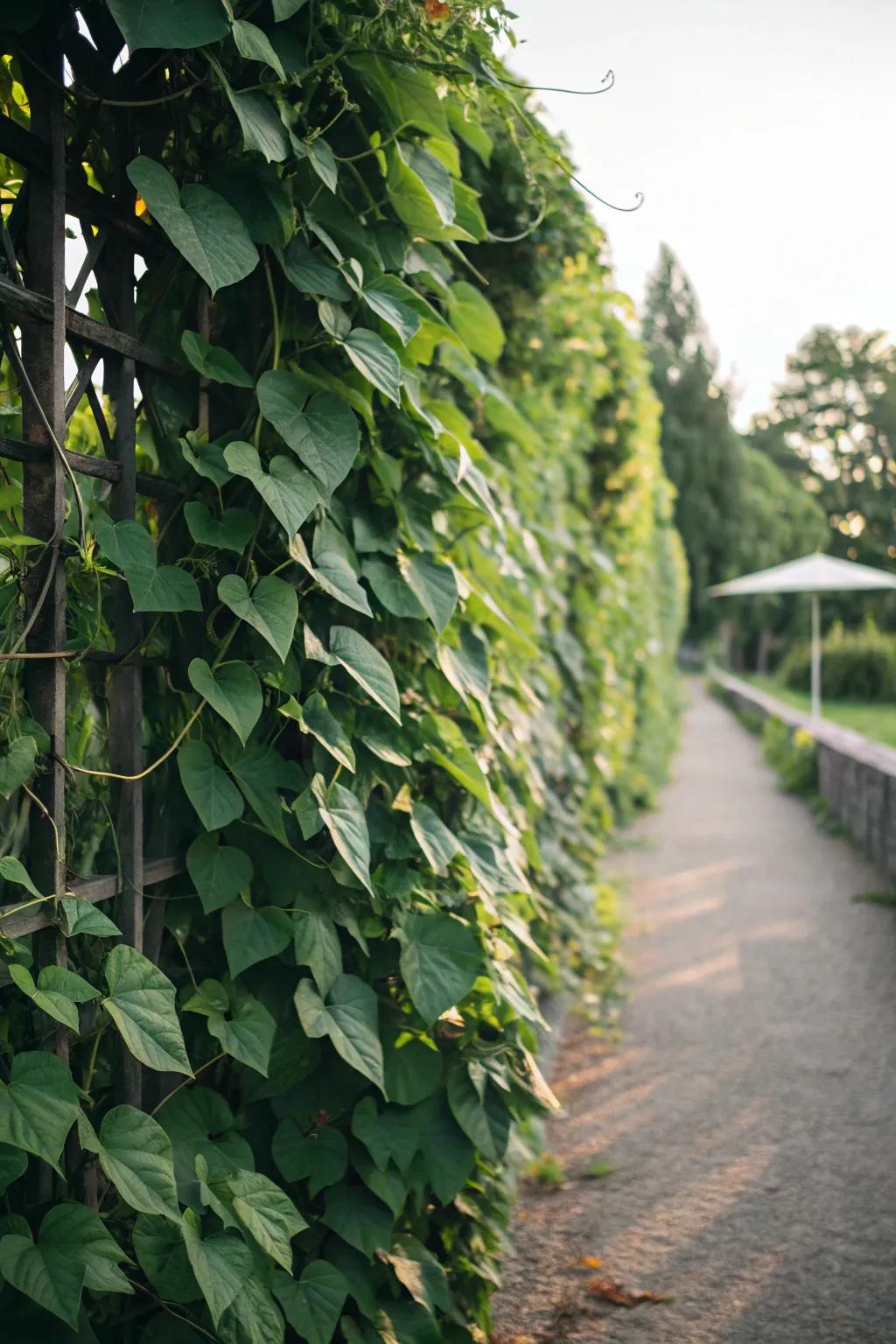 Craft a verdant tapestry with a living bean wall.