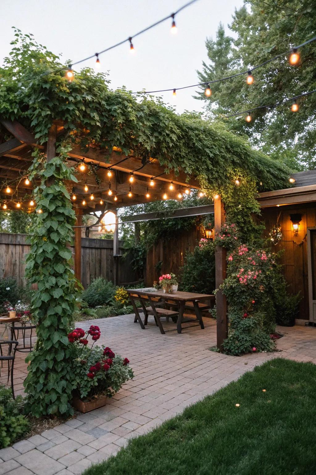 A pergola offers structure and style.