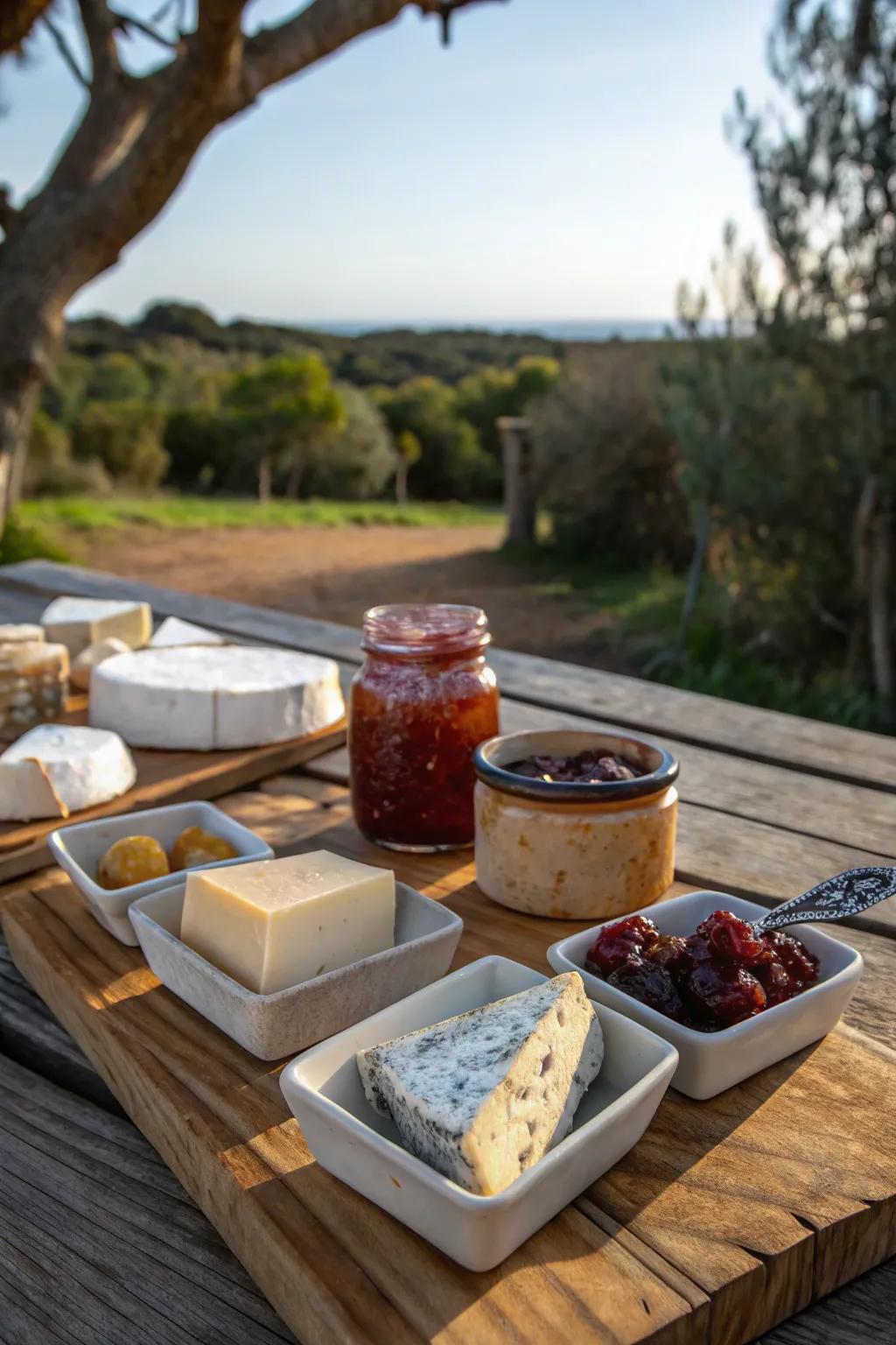 Local artisan goodies enhance the picnic experience.