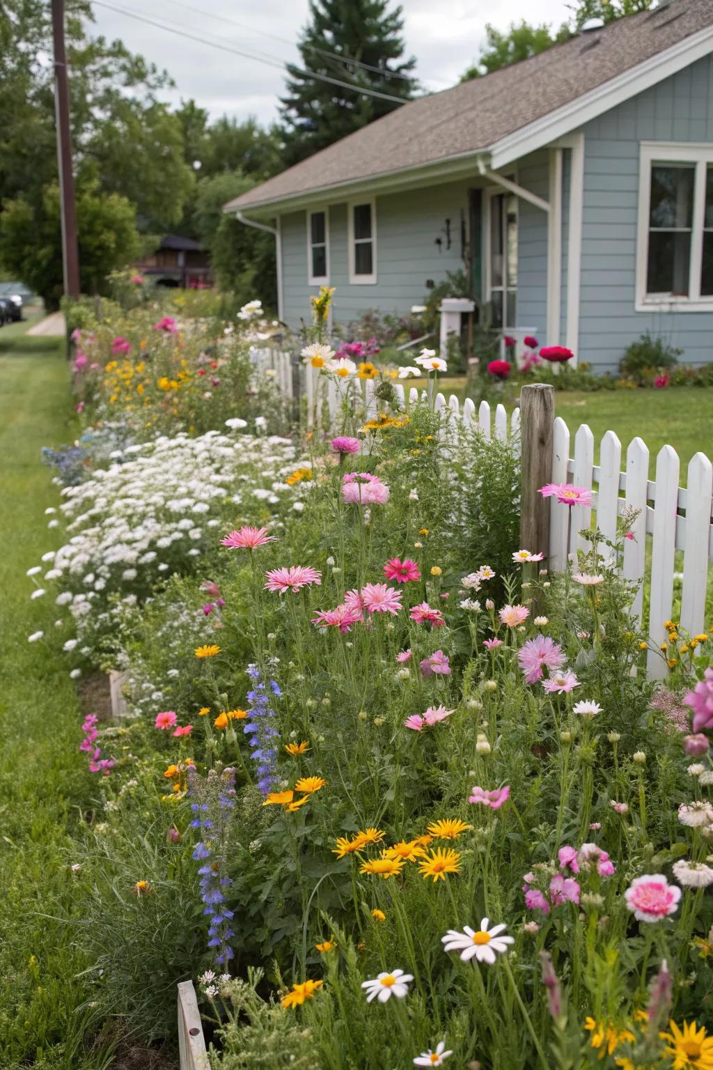 A wildflower meadow that adds color and attracts pollinators.