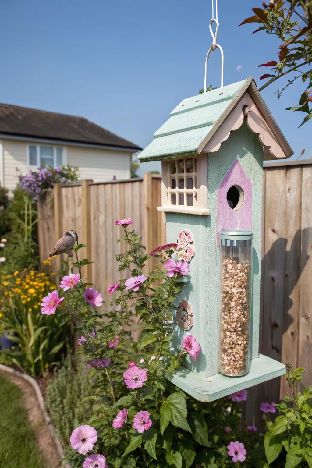 Birdhouse posts combine charm and functionality.