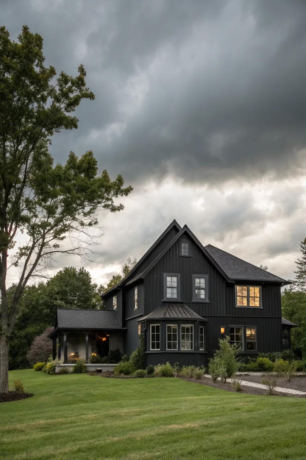Subtle elegance with a soft black exterior.