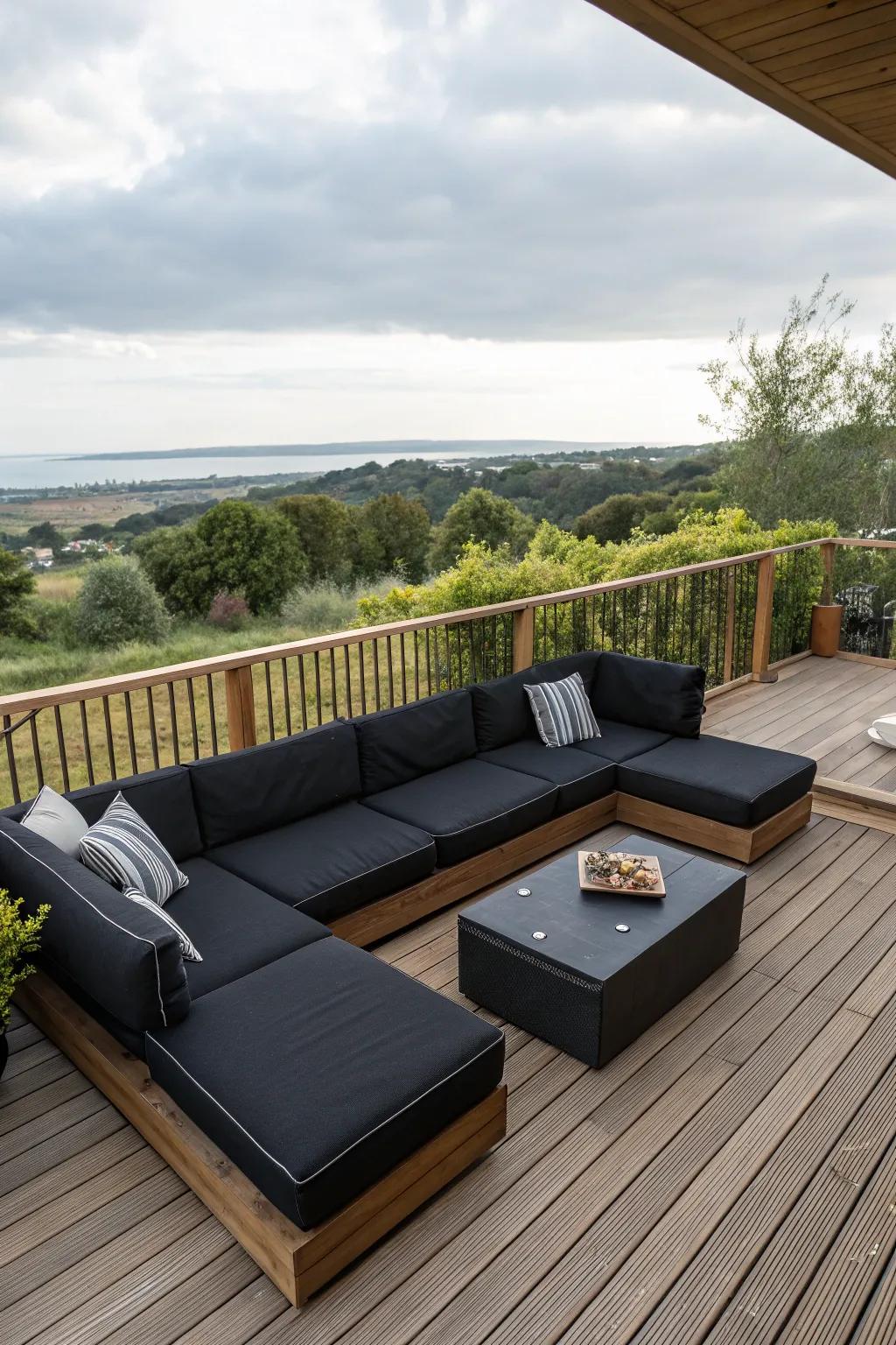 Sunken lounges create intimate gathering spots.