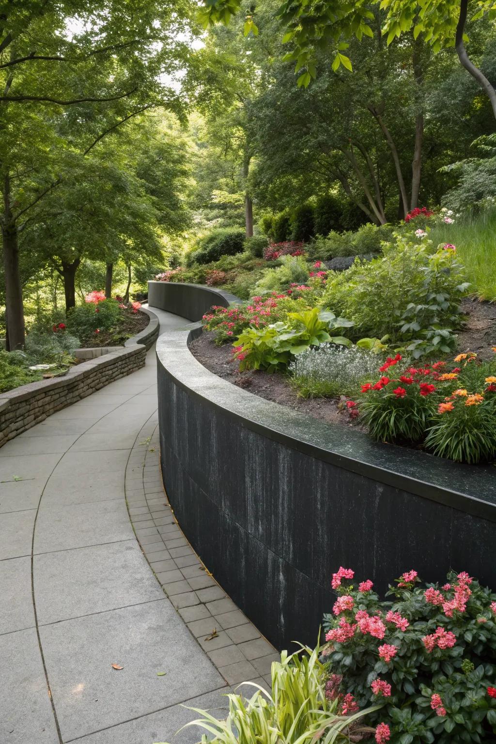 Curved designs create a gentle, flowing look.