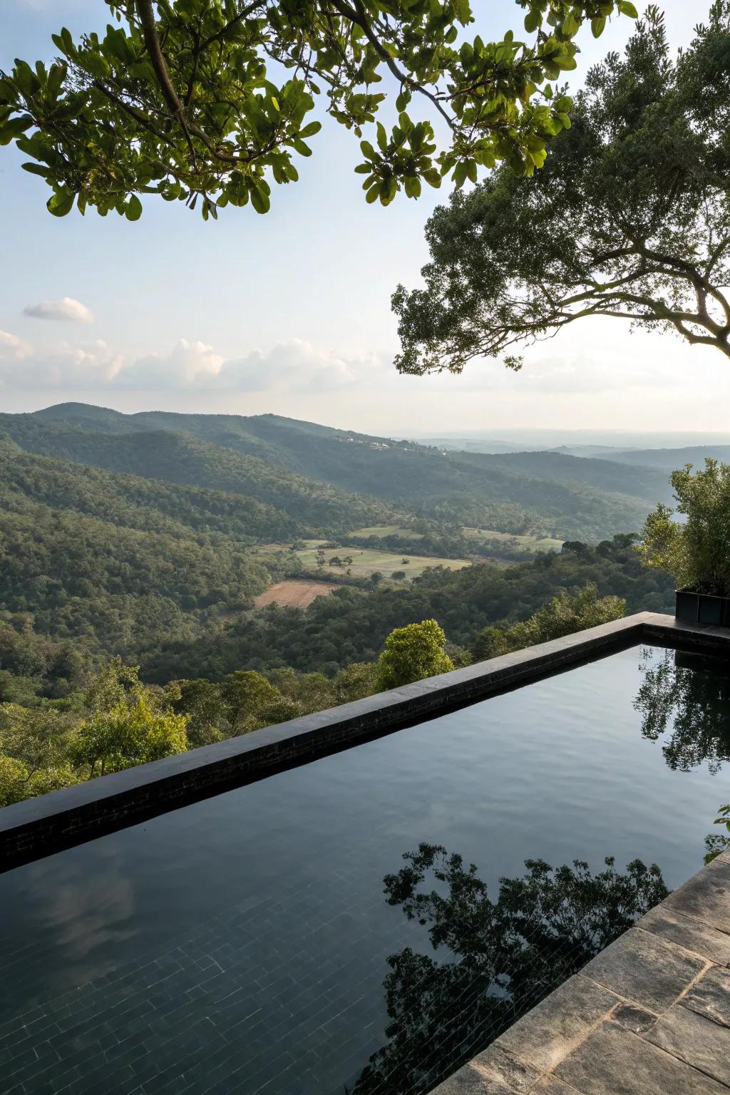 A raised pool design offers a unique and elevated perspective.