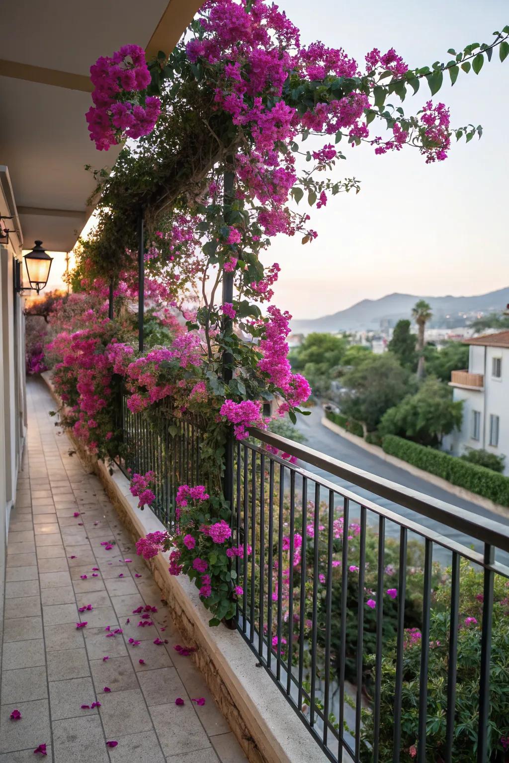 Transform your balcony with bougainvilleas.