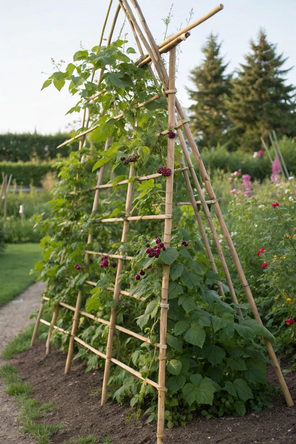 Bamboo trellises combine sustainability with style.