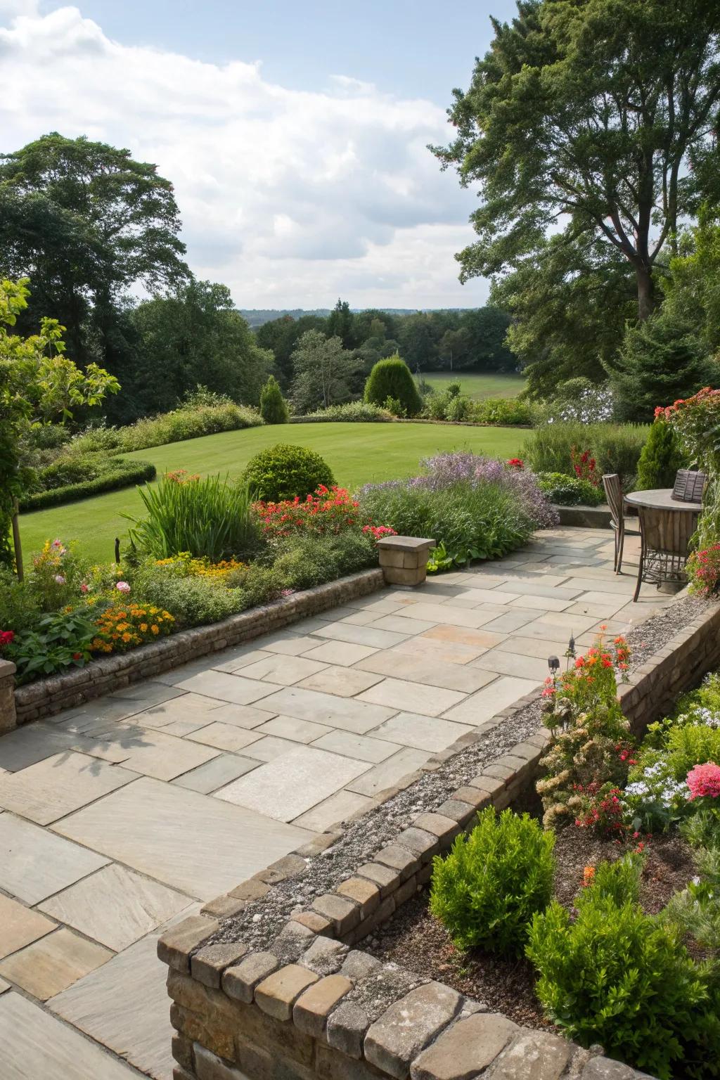 Soldier course borders add polish and sophistication to your patio.