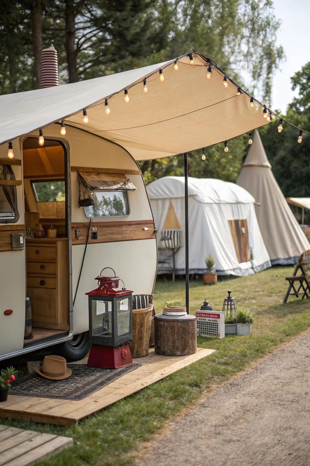 Go retro with a classic canvas awning.