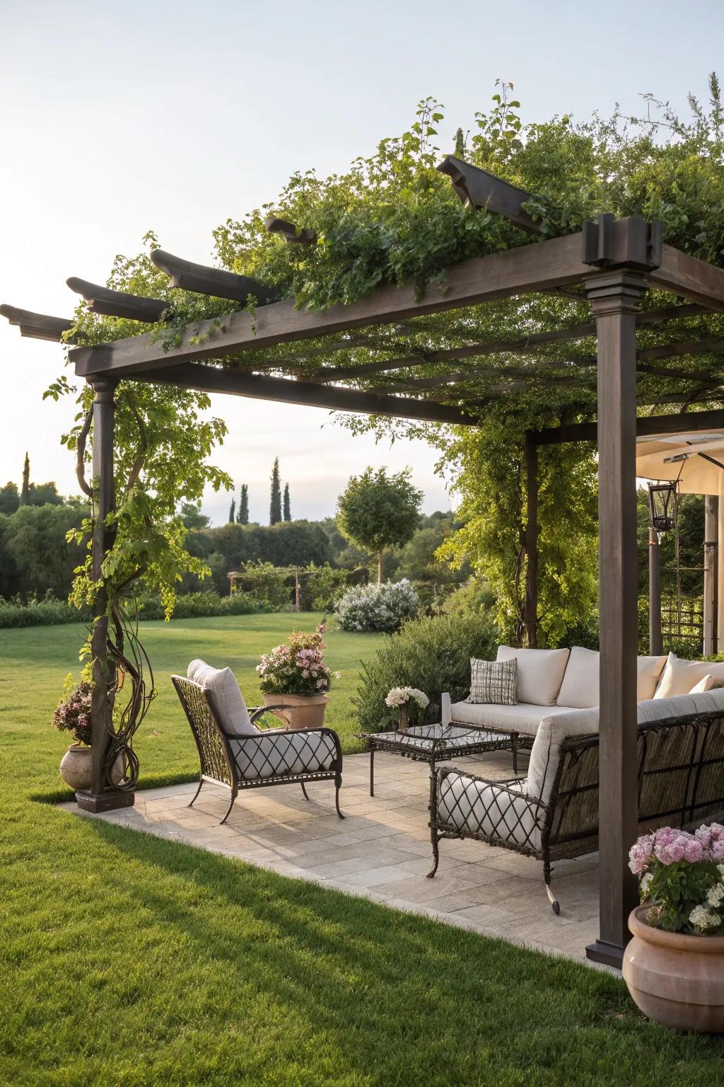 A pergola adds elegance and shade to your outdoor area