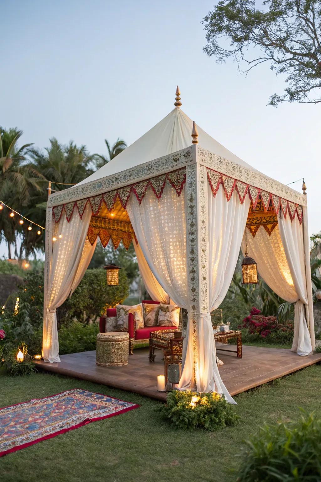 A custom tent canopy tailored to your personal taste.