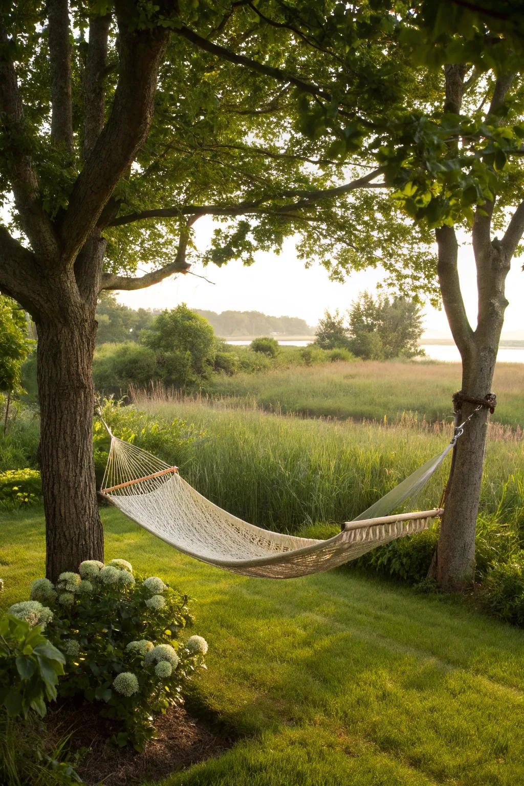 A hammock retreat that promises relaxation and tranquility.