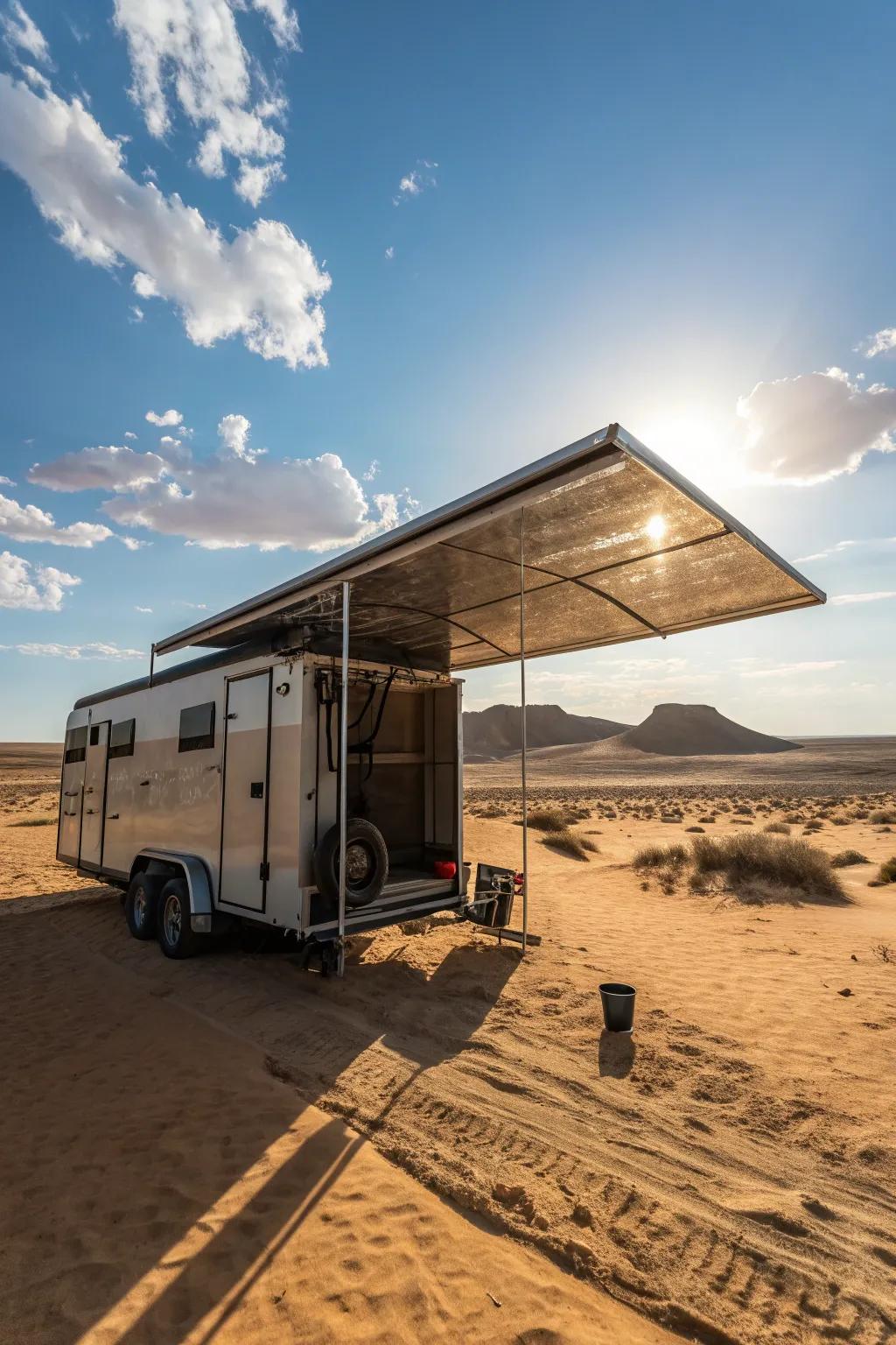 Beat the heat with a temperature-controlling reflective awning.
