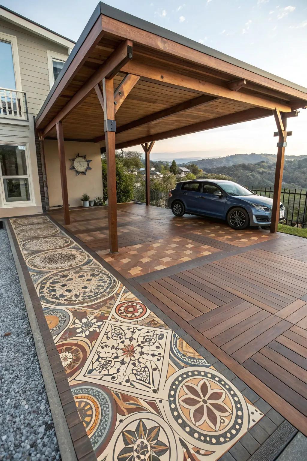 Add character to your deck with unique flooring.