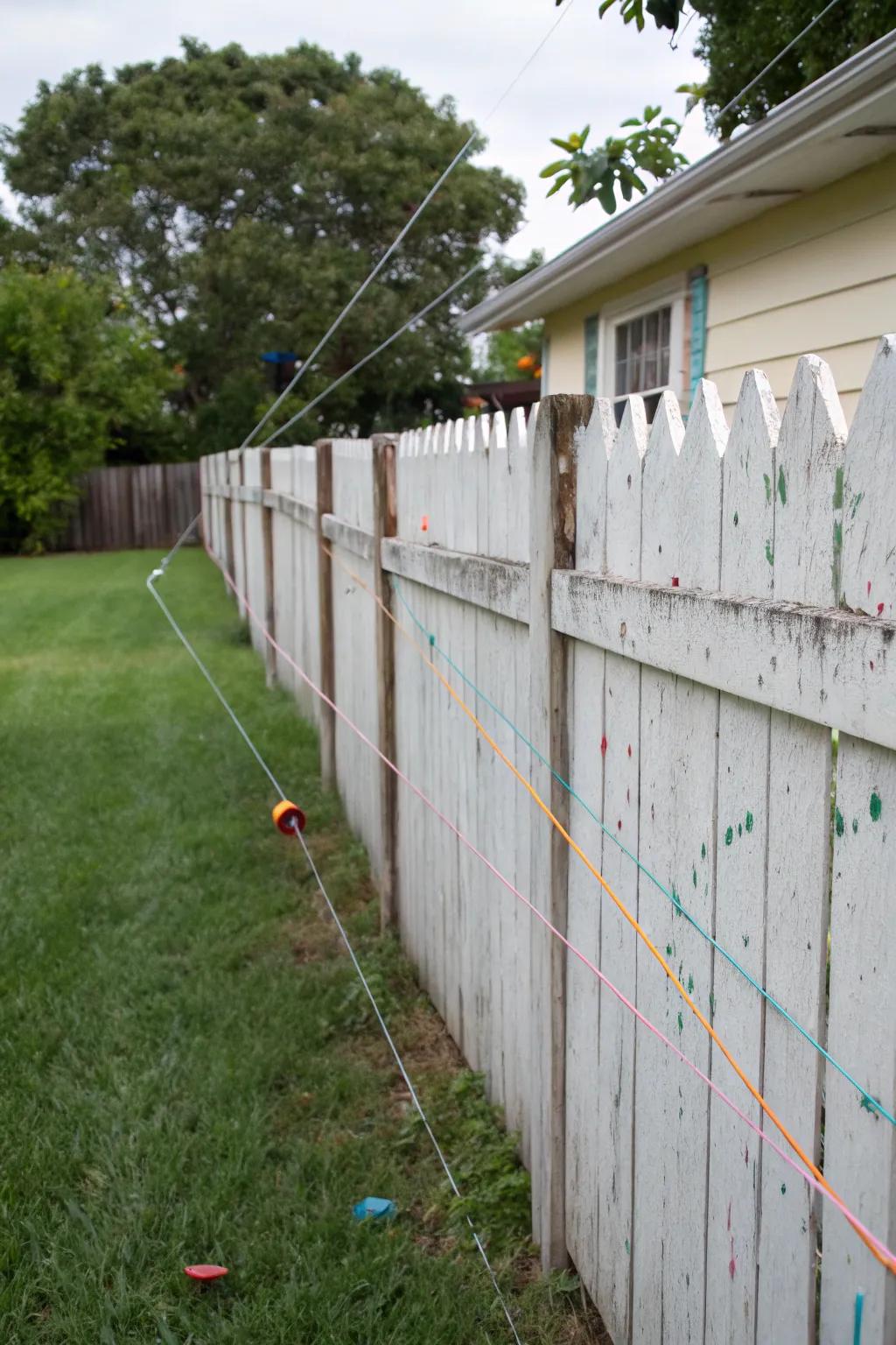 Invisible fishing lines create a subtle yet effective cat deterrent.
