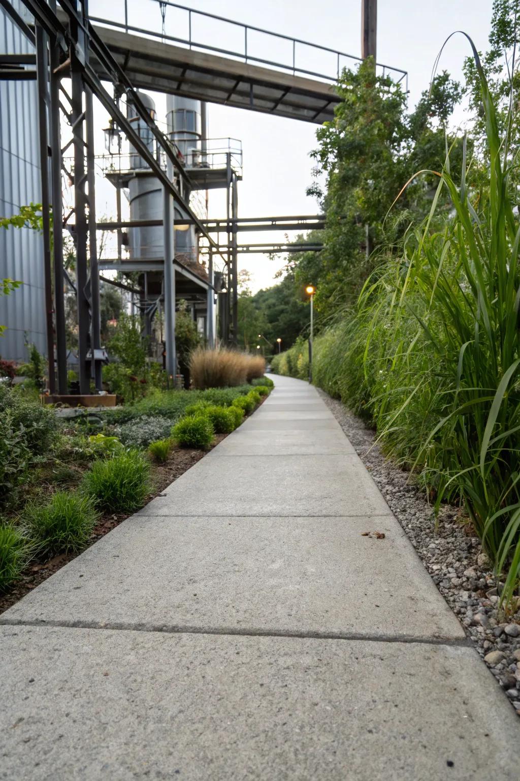 Exposed aggregate brings an edgy, industrial look.