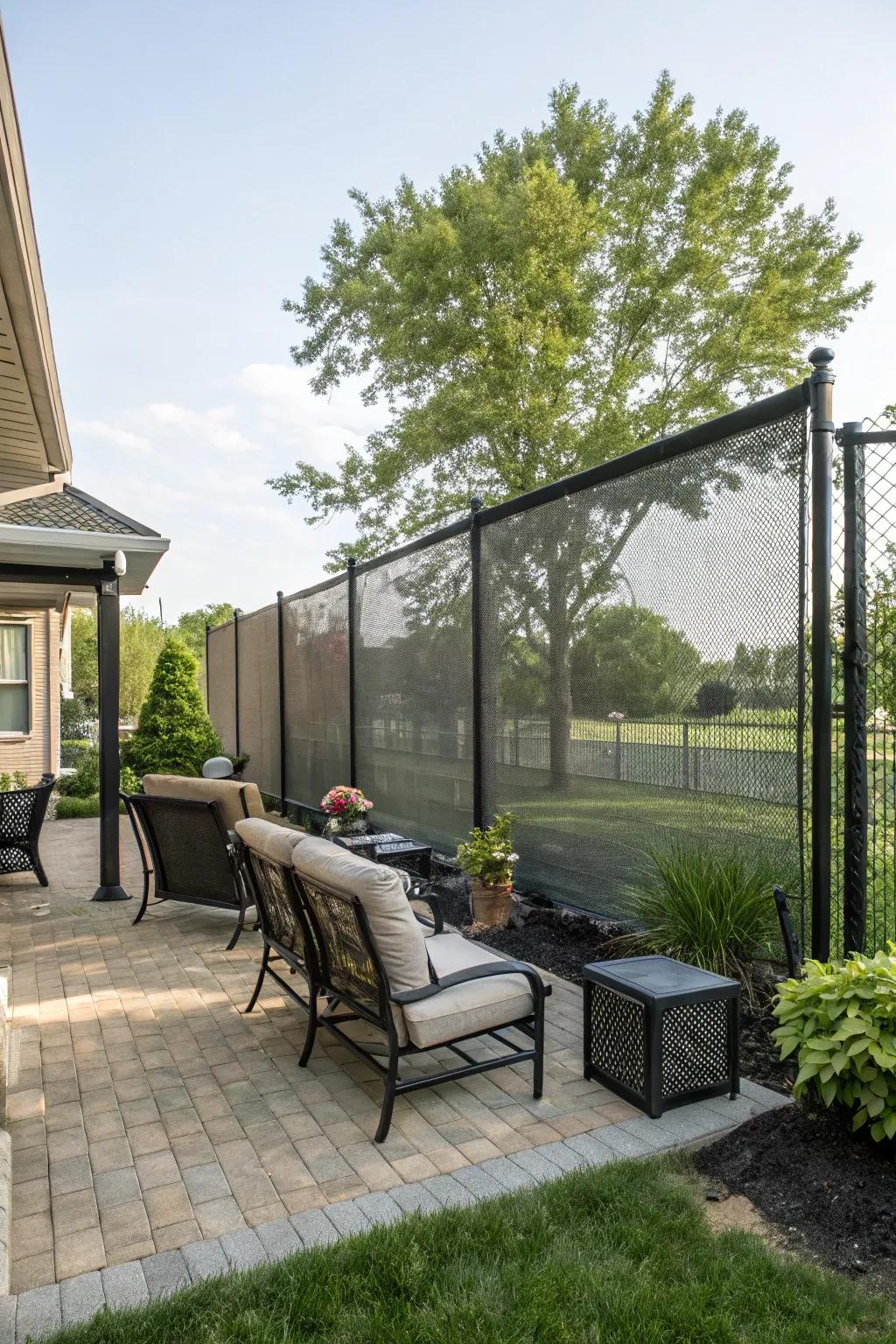 Retractable screens provide flexible privacy options.