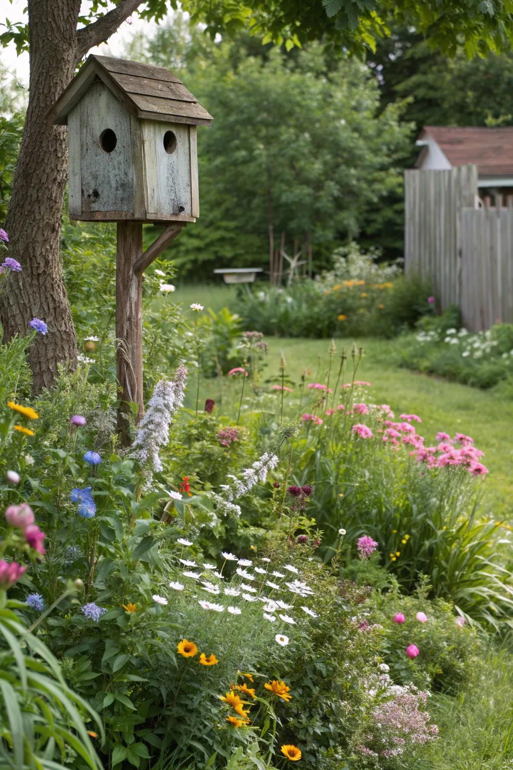 A miniature wildlife haven invites birds and bees to your garden.