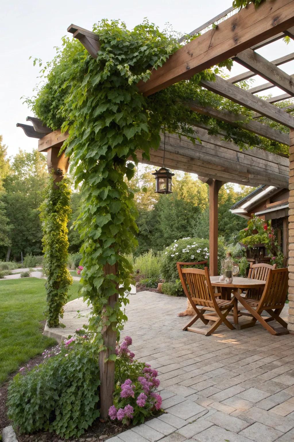 A pergola offers shade and structure to your patio.