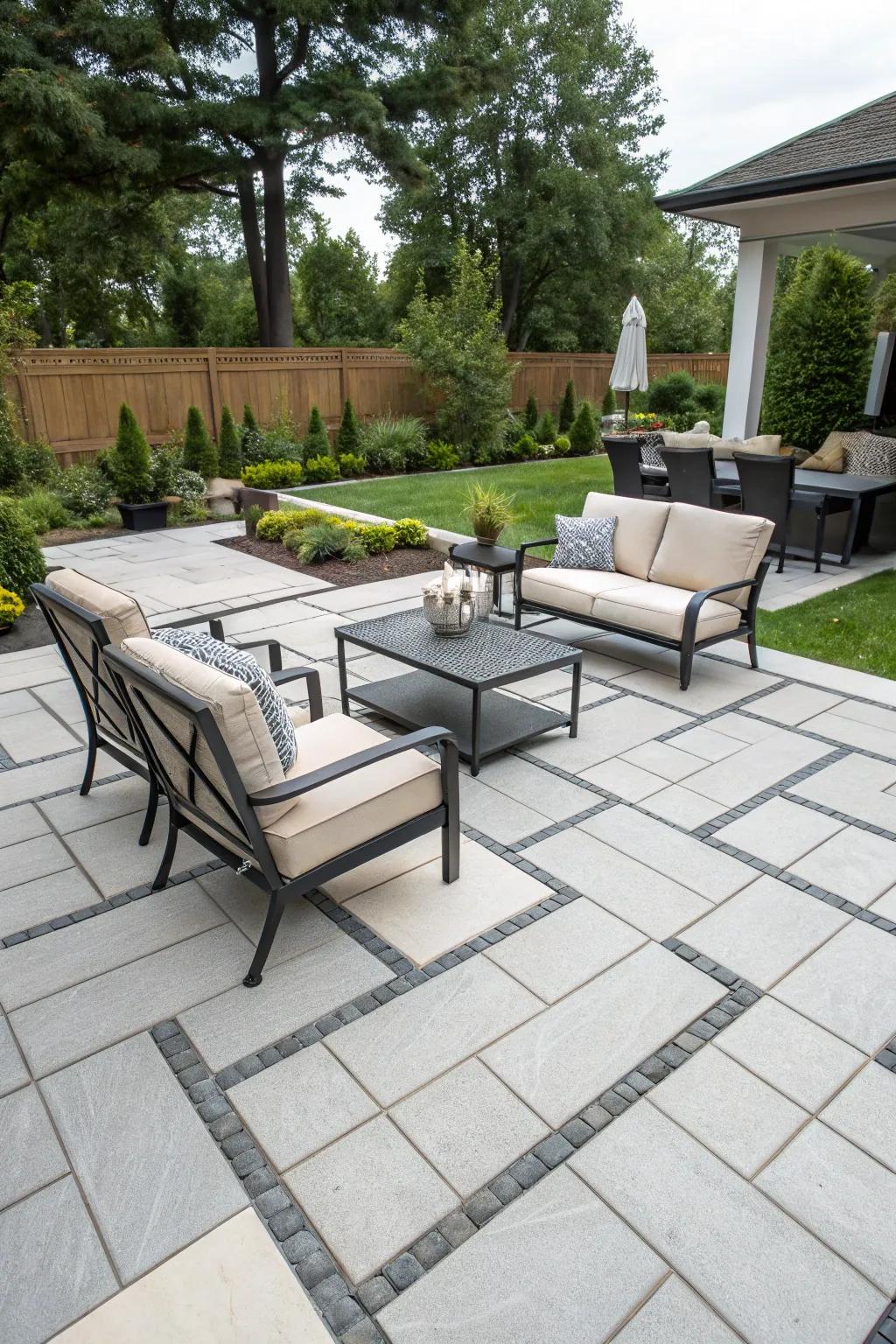 Geometric layouts offer a stylish and contemporary look.