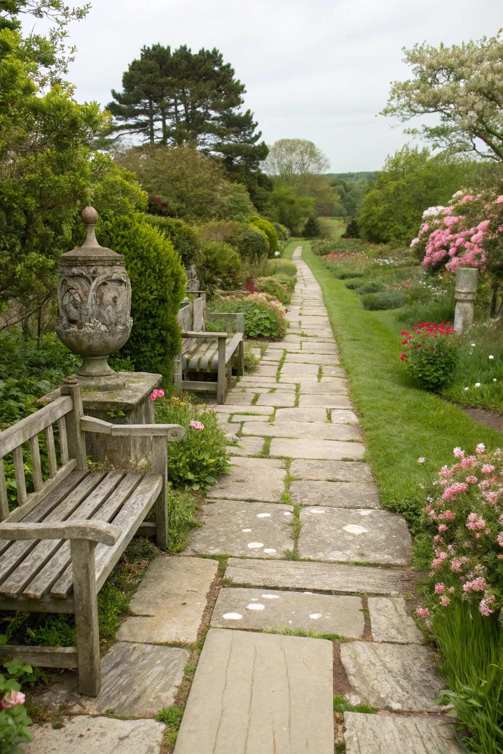 Flagstones provide a timeless and elegant solution for garden paths.
