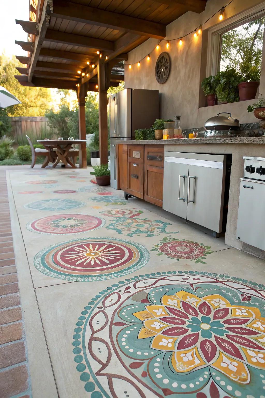 A painted concrete floor adds personality and style.