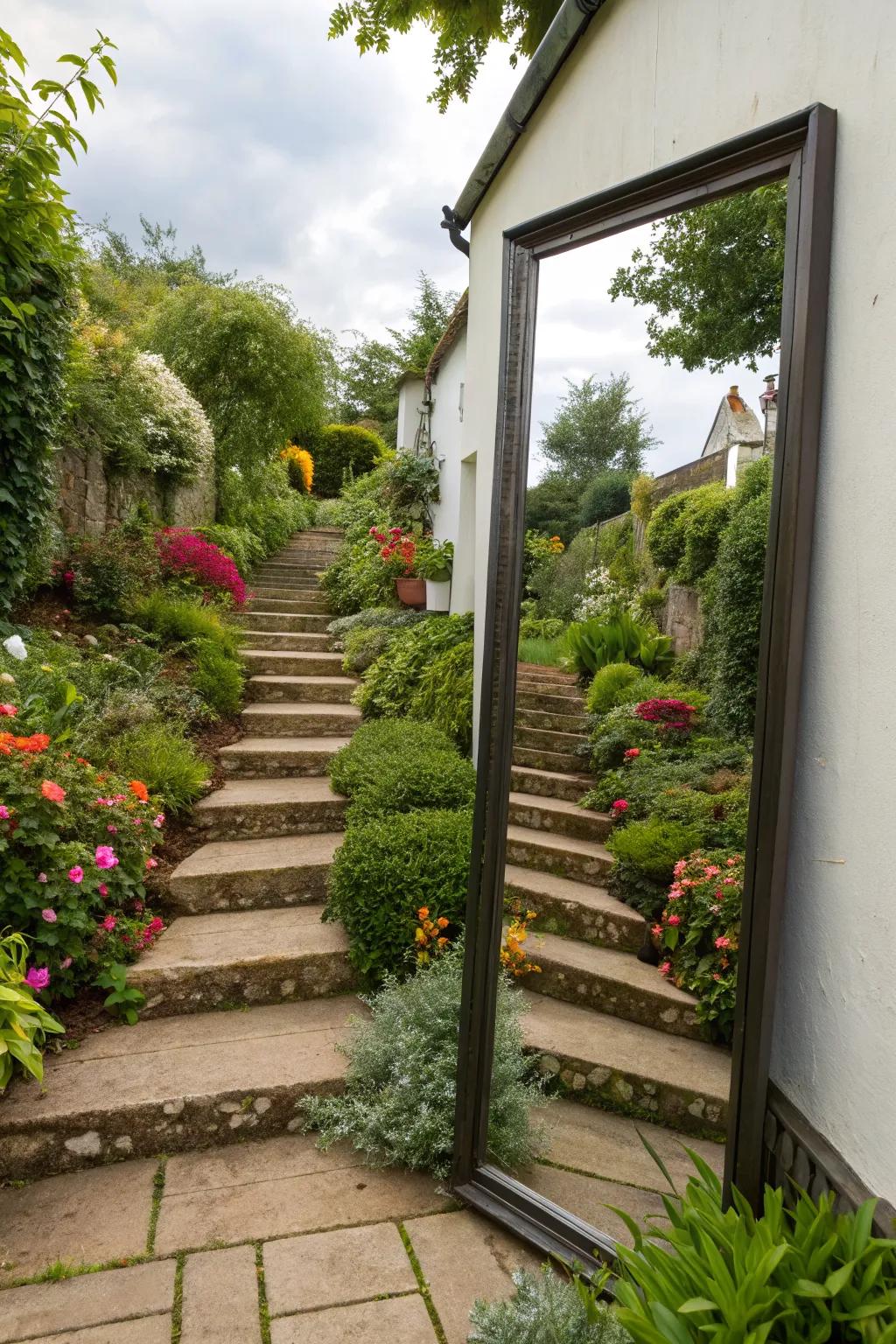 Mirrors create the illusion of space and add depth to your garden.