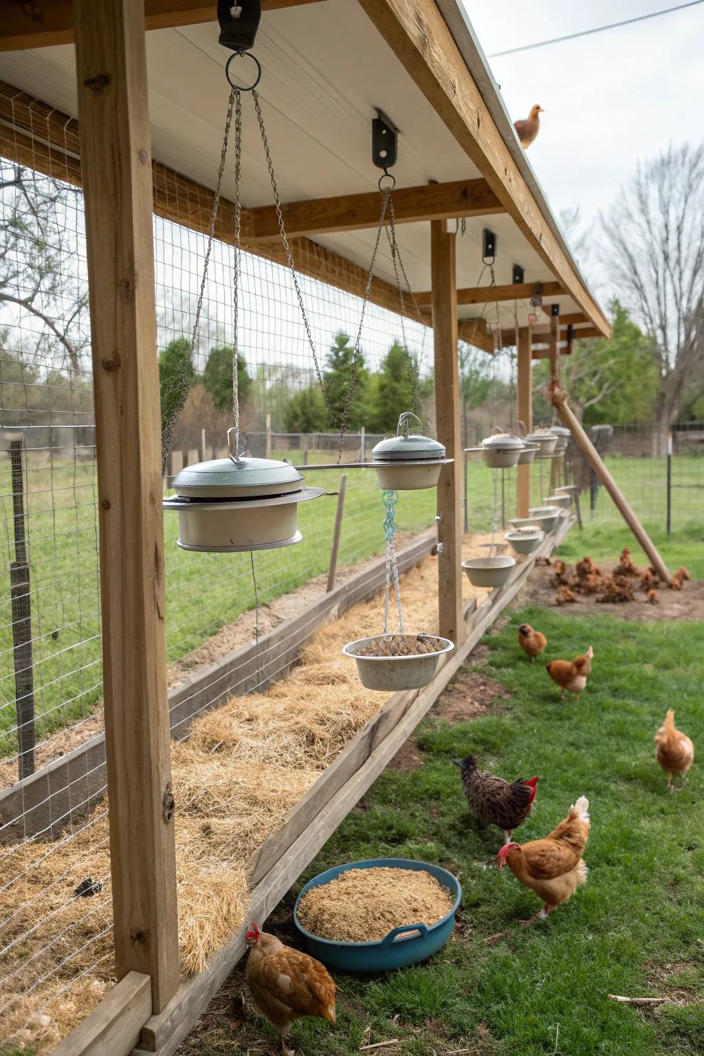 Hanging feeders: clean and efficient.