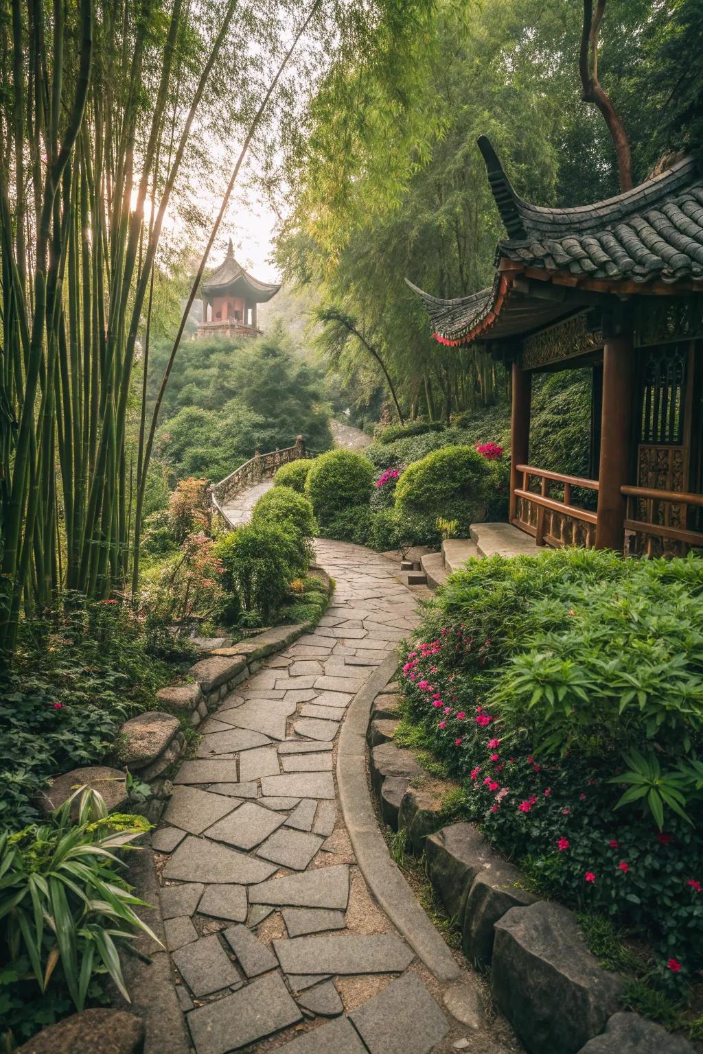 A meandering path invites you to explore the garden's beauty.