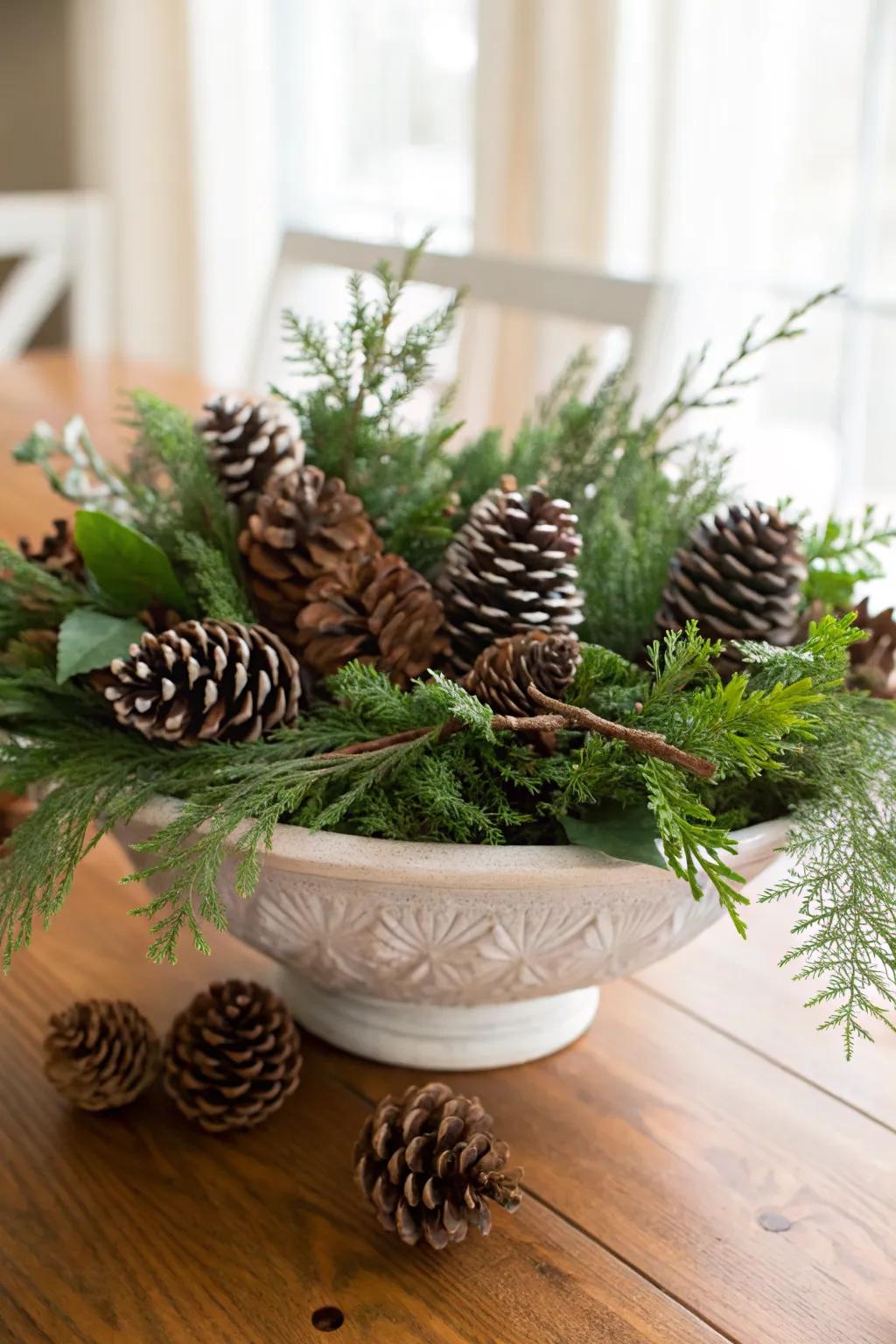 A handcrafted centerpiece bringing nature indoors