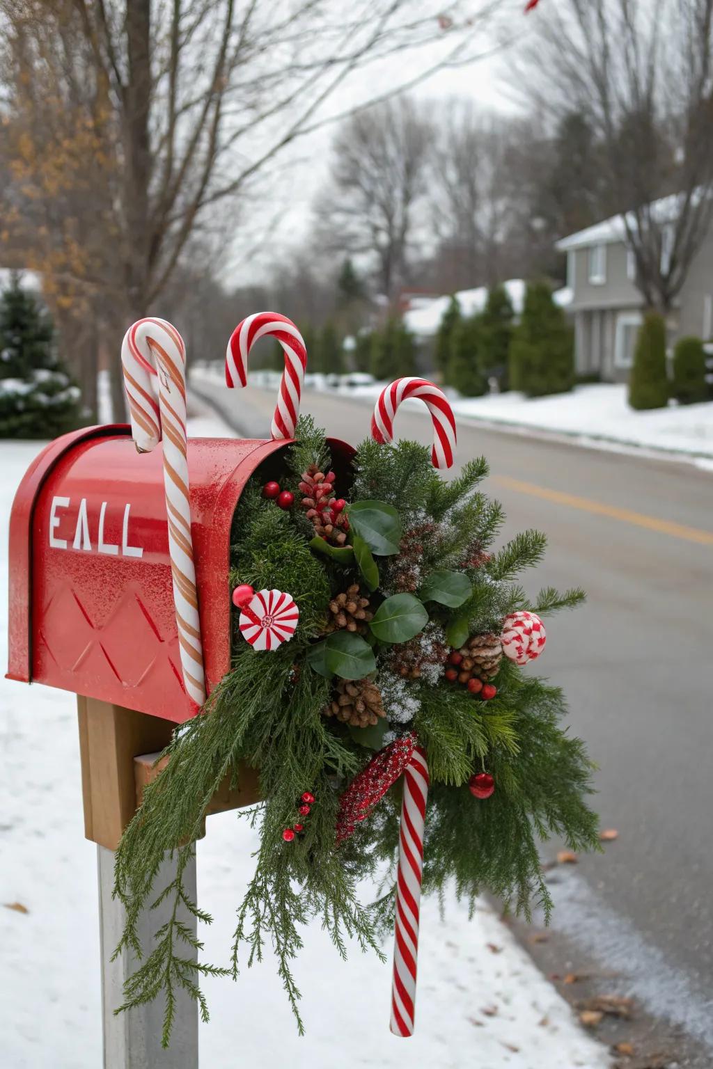 Candy canes add a sweet, festive touch.