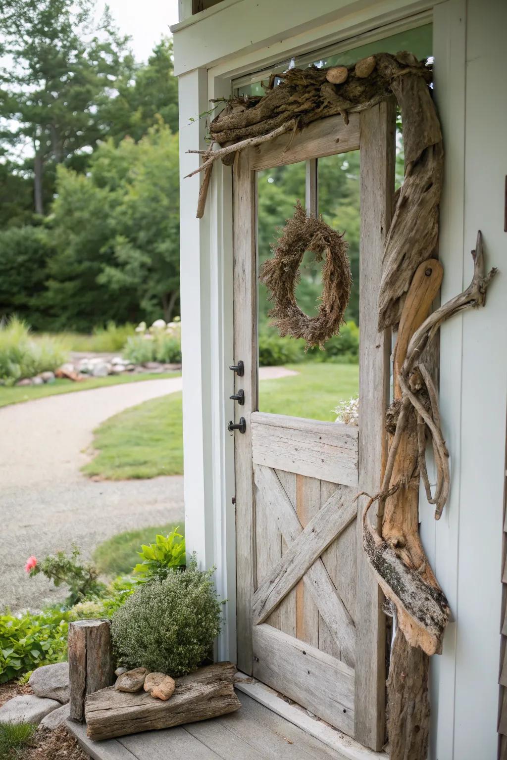 Driftwood brings a naturally weathered charm to coastal decor.