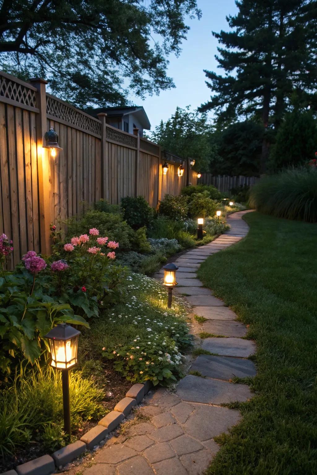 Creative path lighting adds safety and style.