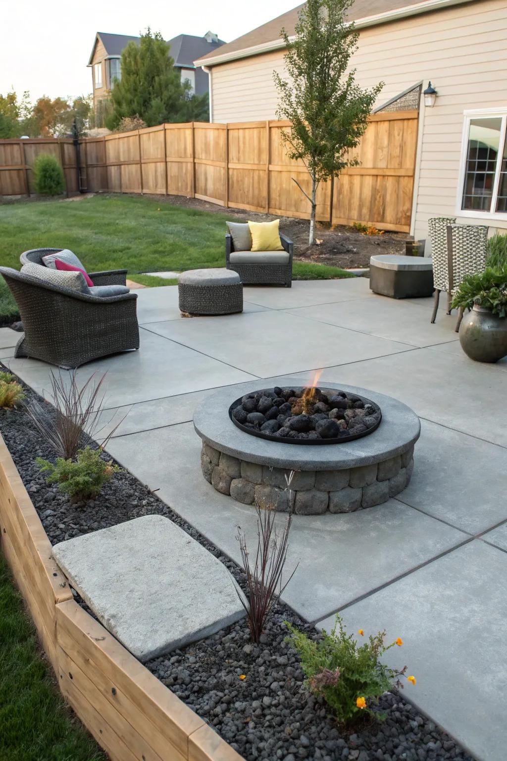 Fire pits that invite warmth and gathering.