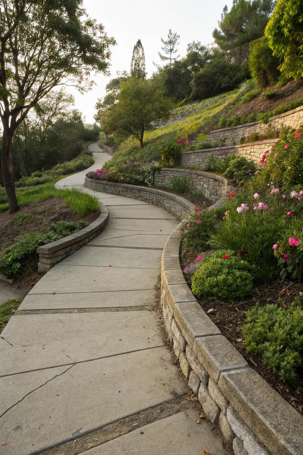 Make a bold statement with multilevel concrete edging.