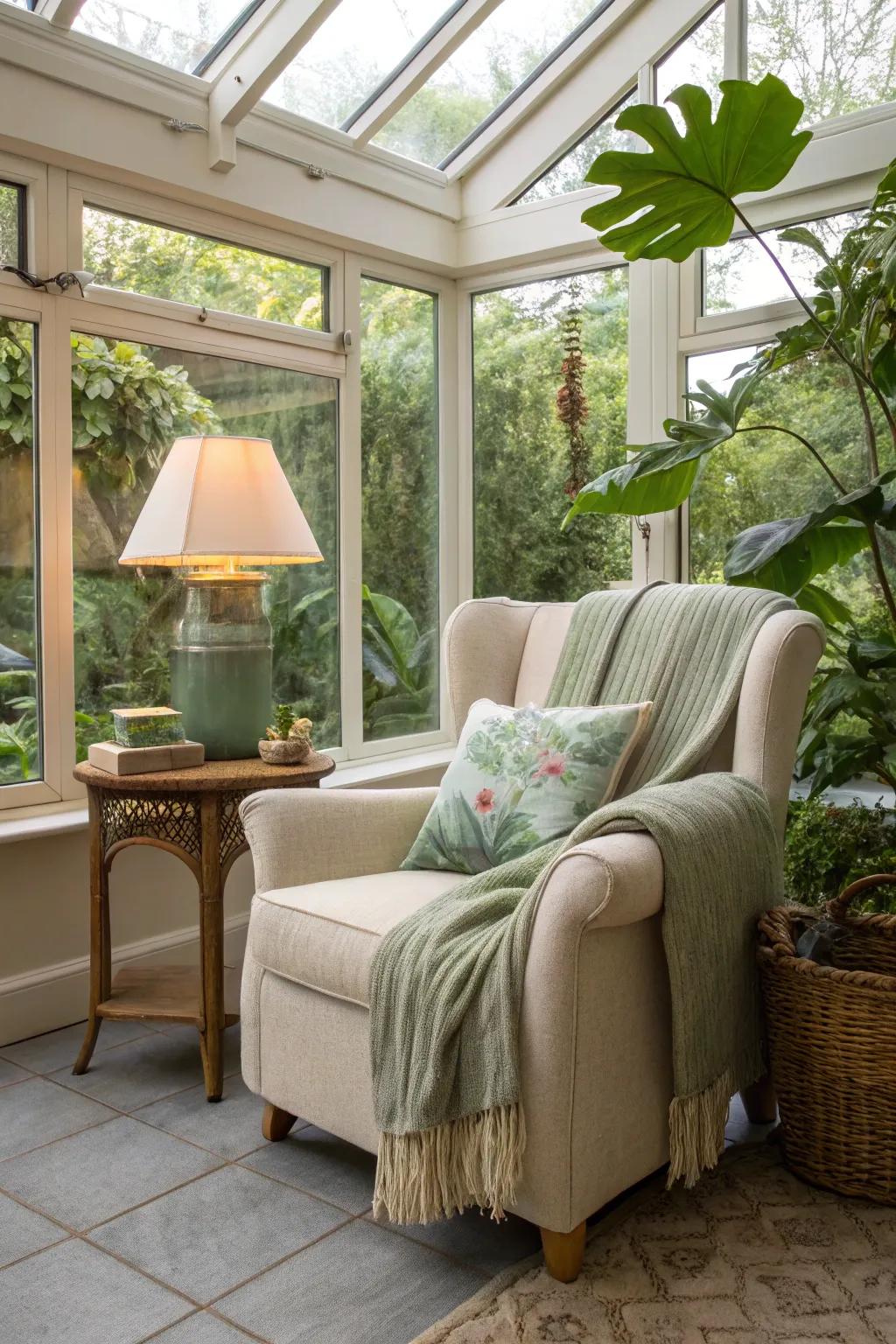 A cozy reading nook inviting you to relax with a good book.