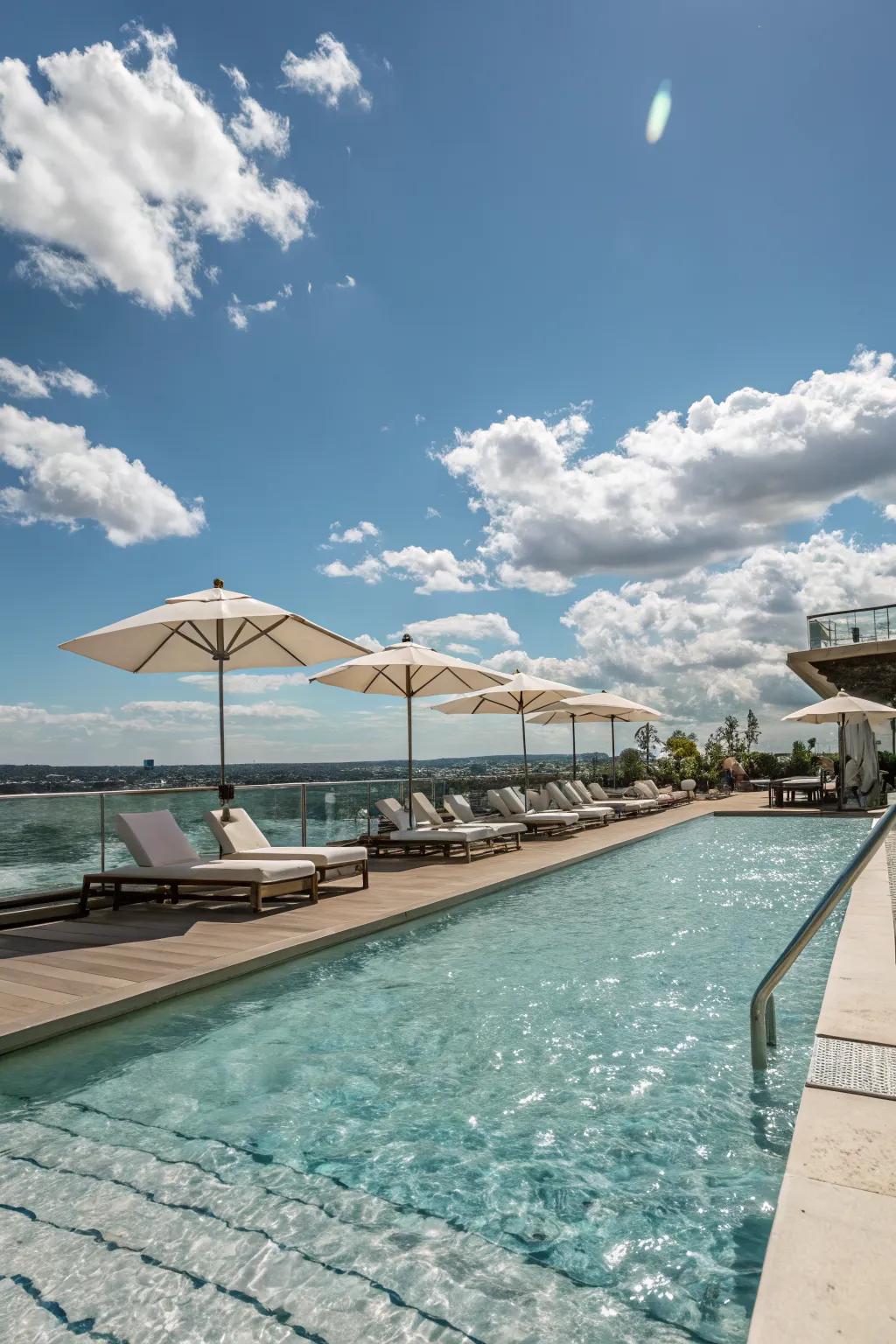 Catch some rays on a tanning ledge.