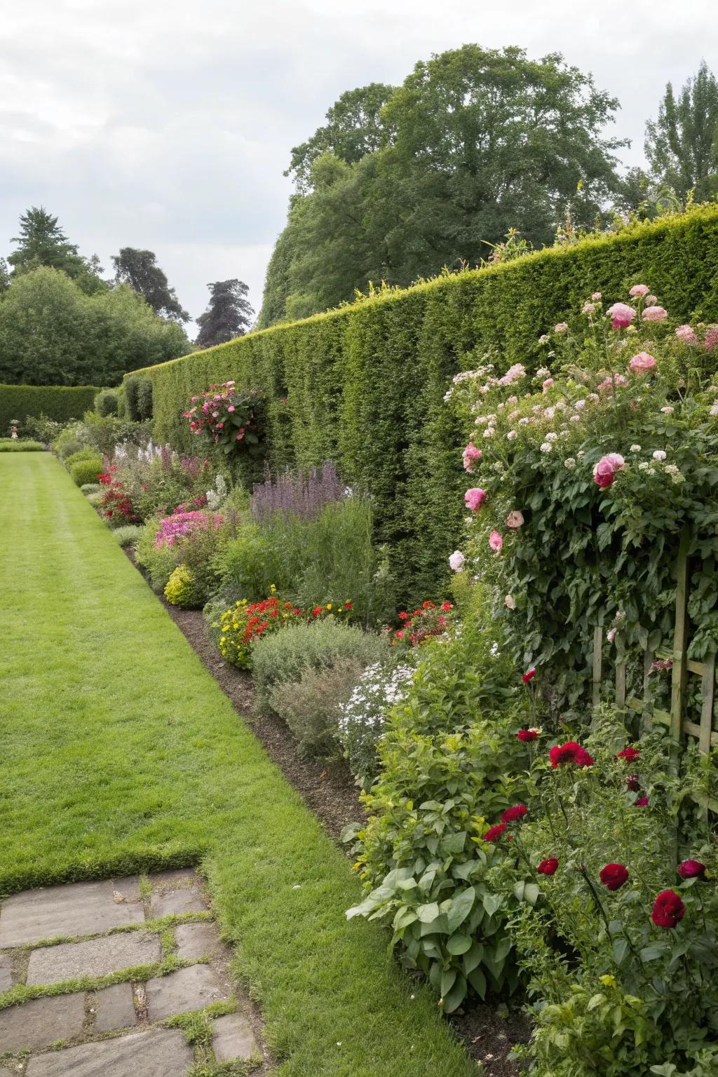 Hedge fences provide a beautiful, natural boundary.