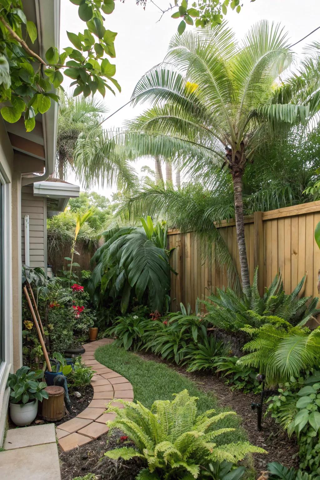 Escape to the tropics with lush tropical plants.
