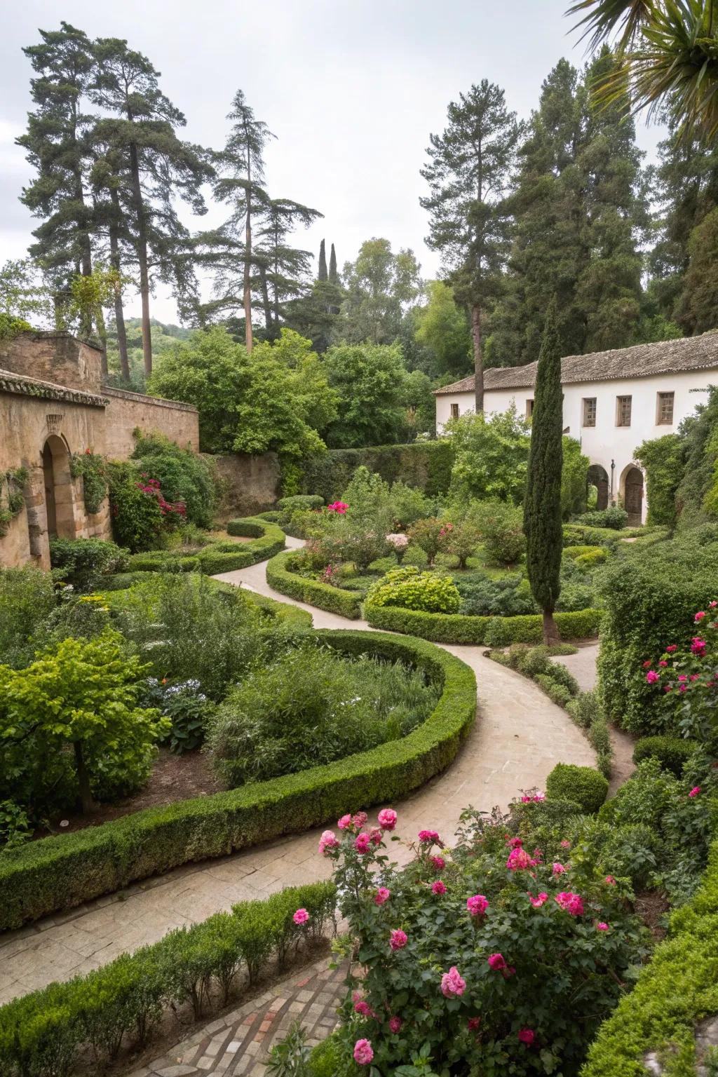 A secret garden feel invites exploration and wonder.