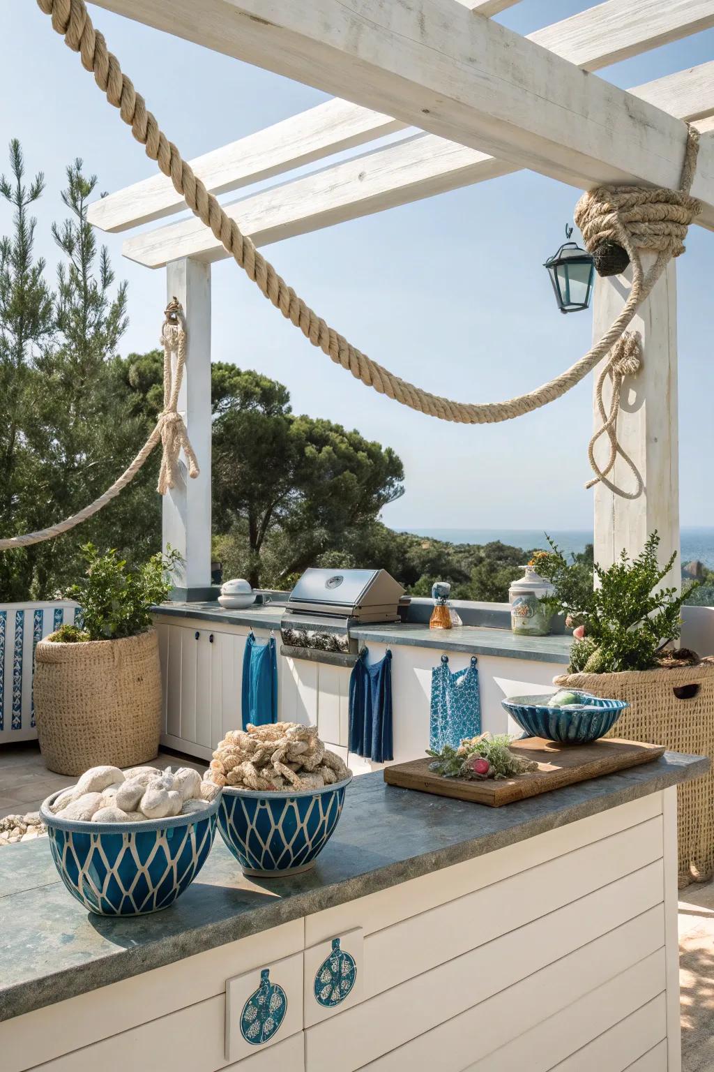 Themed decor can transform your outdoor kitchen into a unique retreat.