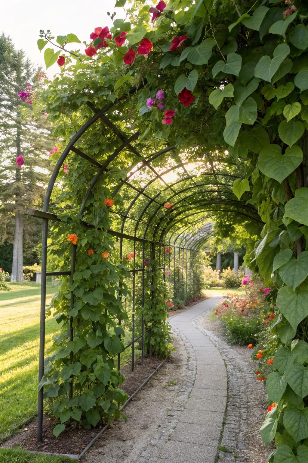 Transform your fence with a trellis and flowering vines.